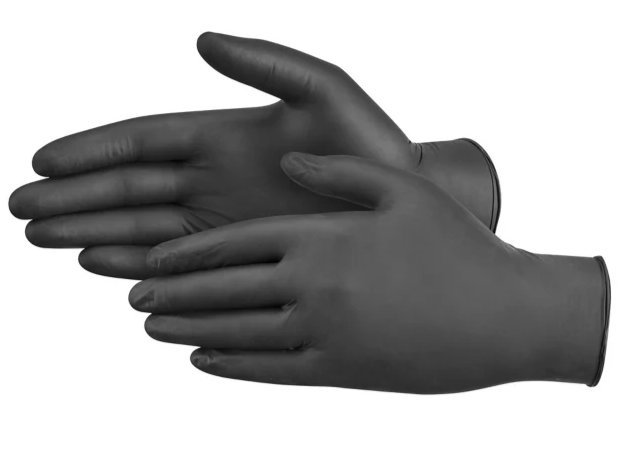 Powder-Free Black Industrial Nitrile Gloves Medium - 100pcs/Box