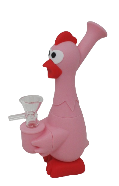 7" Screaming Chicken Silicone Water Pipe