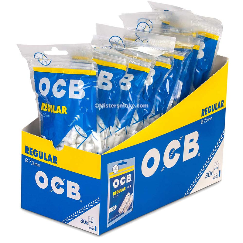 OCB Regular Filter Tips - 30 Packs/Box