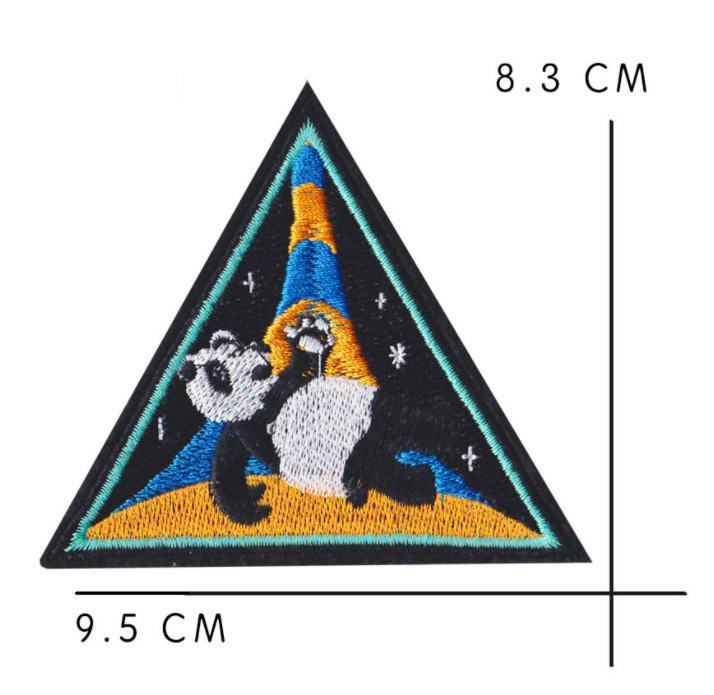 Panda Embroidery cloth sticker - 3.2" x 3.7"