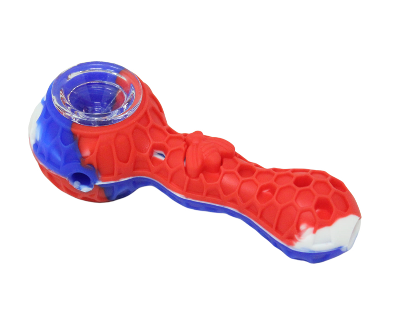 4.5" Honeycomb Silicone Pipe with Titanium Nail and Jar -