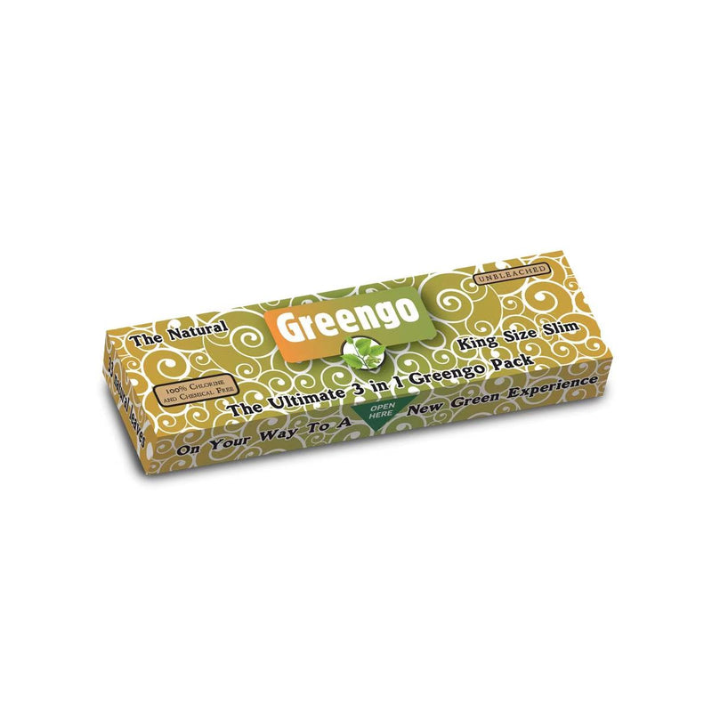 Greengo Ultimate 3 in 1 Pack King Size Slim Rolling Papers - 22 Packs/Box
