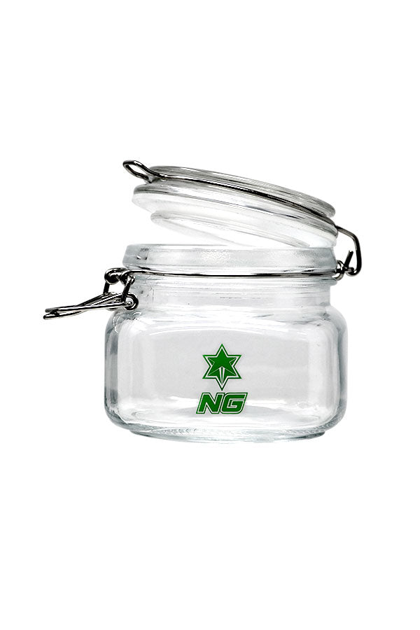 NICE GLASS Airtight Glass Jar with Lid - Small Wide