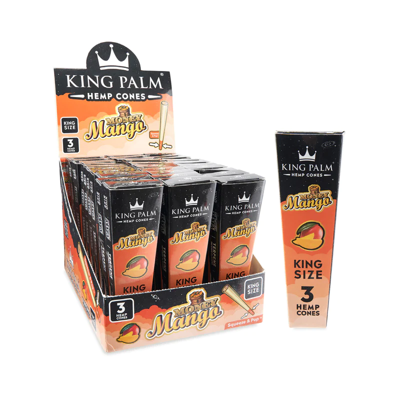 King Palm Hemp Cones King Size  - Money Mango - 30 Packs/Display