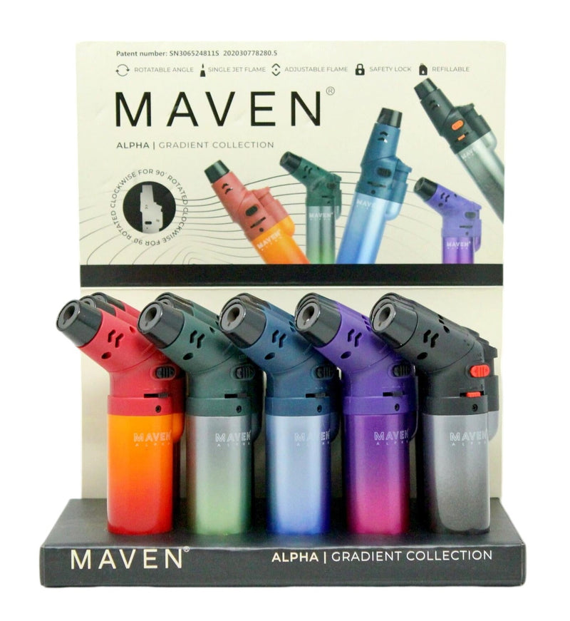 Maven Alpha Gradient Torch Lighters - 15pcs/Display