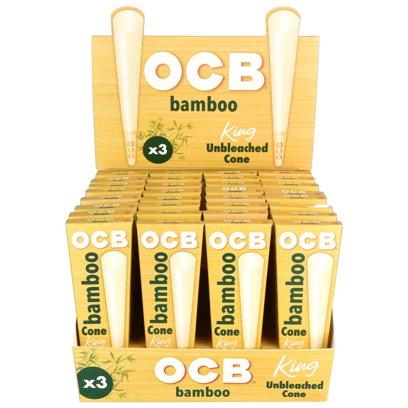 OCB Bamboo KS Pre-rolled Cones - 32 Packs/Box