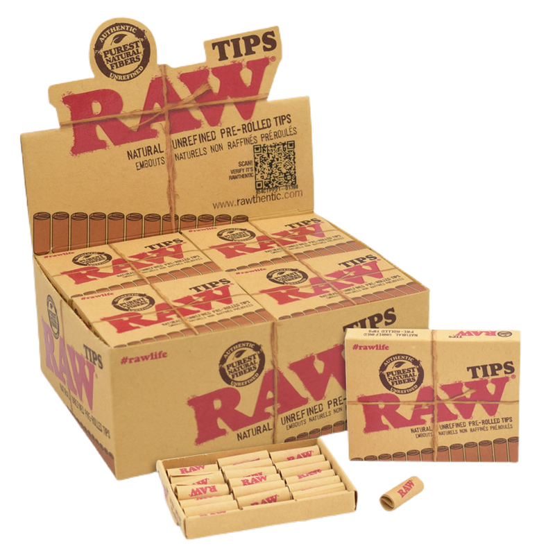 RAW Pre-Rolled Tips - 20Packs/Box