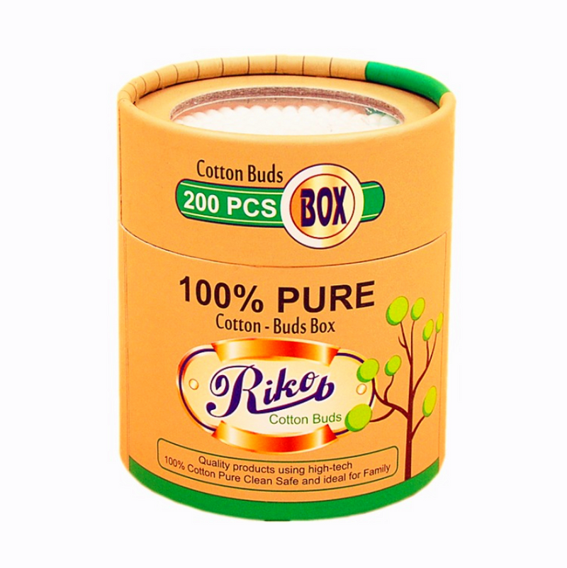 Riko 100% Pure Cotton Swabs -  6 Boxes/Pack