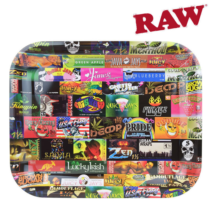 RAW Rolling Paper History 101 Rolling Tray - Large- 13"x 11"