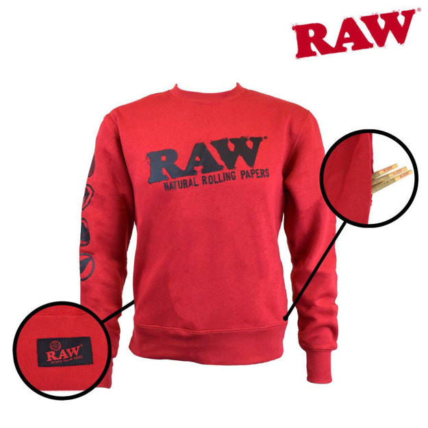 RPxRAW CREW NECK CORE RED SWEATSHIRT-Assorted sizes