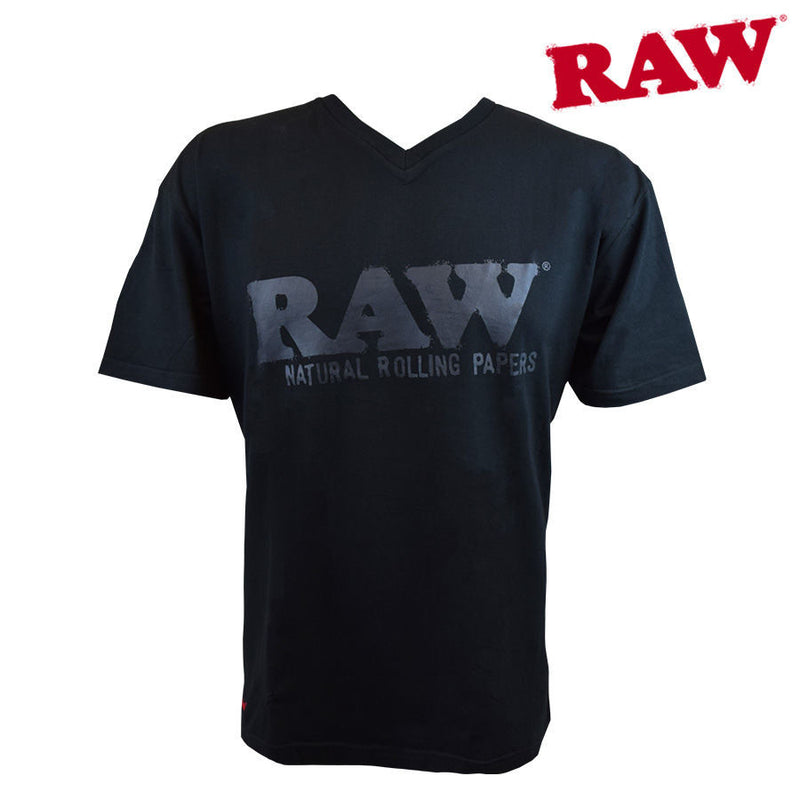 RPxRAW V-NECK BLACK BRAND T-SHIRT