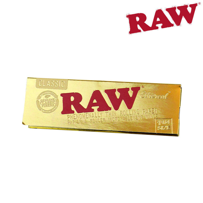 RAW Classic 1 1/4 Ethereal Phenomenally Thin Rolling Paper - 24 Packs/Box