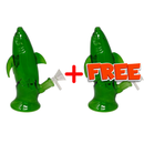Buy 1 get 1 FREE - 7" Green Shark Glass Water Pipe