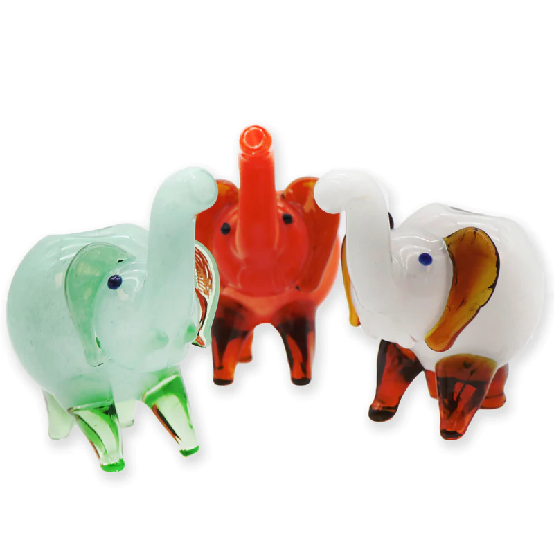 6" Two Tone Elephant Glass Pipe - Assorted Color