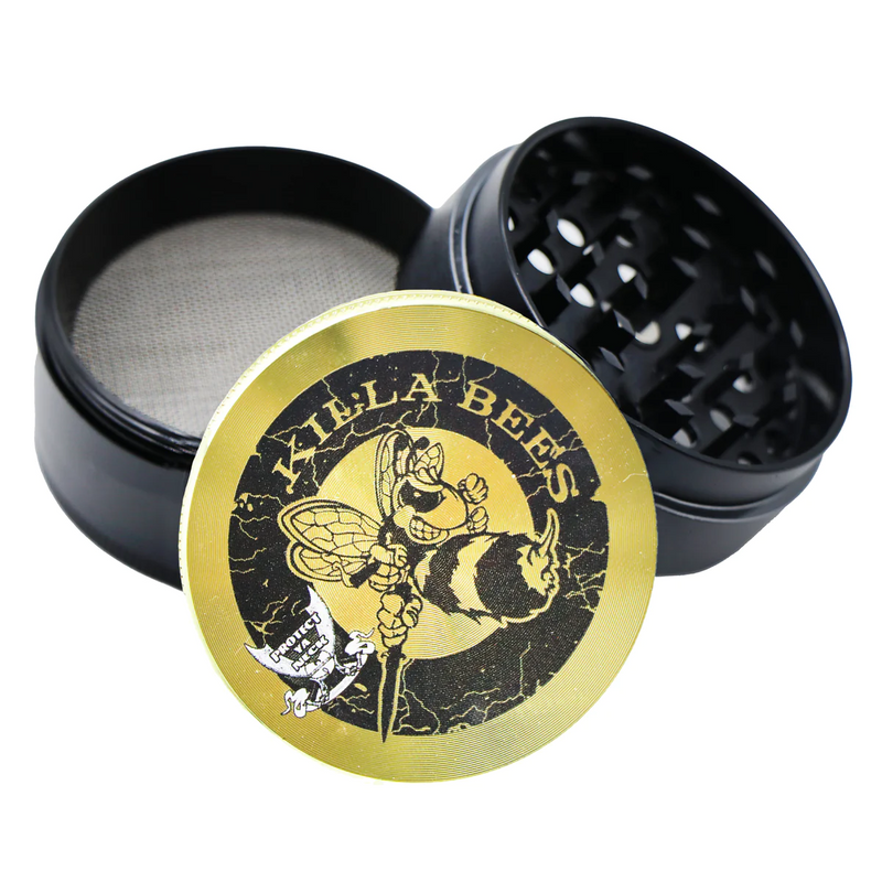 Protect Ya Neck Records - Killa Bees Yellow Logo, Licensed Metal Grinder - 56mm - 4-Piece