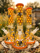🍯13.5" The "Honeybee Hive" 9mm Beaker Bong 🐝