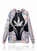 Unisex Graphic Streetwear 3D Hoodie - Trippy Neon Mirage Leaf