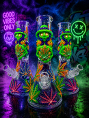 🛸🍃13" Alien Wizard Beaker Bong, 7mm Tick Bong 👽🍀