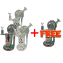 Buy 3 get 1 FREE EC420 8.5" 4-Arm Perc Holographic Rainbow Recycler Assorted Colors