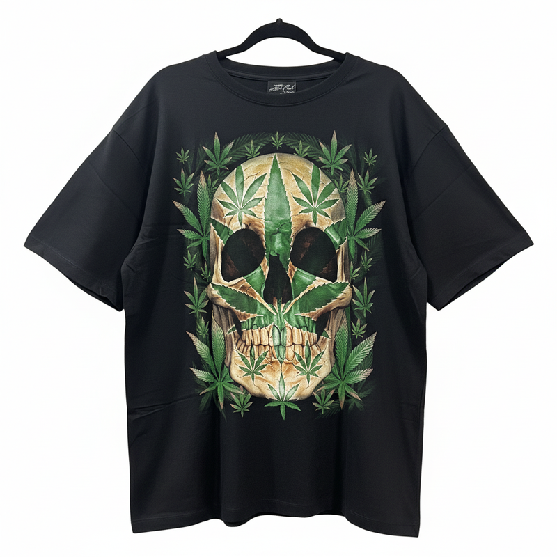 Unisex Graphic Streetwear T-shirt - Green Reaper Skull