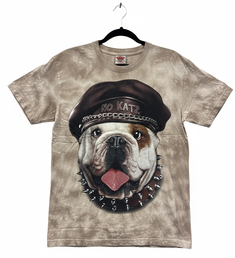 Unisex Graphic Streetwear T-shirt - Spiked Collar Bulldog