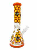 🍯13.5" The "Honeybee Hive" 9mm Beaker Bong 🐝