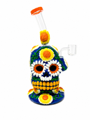 🌼💀 10" FLOWER POWER SKULL BONG 🌈✨