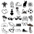 Assorted Water Proof Stickers 6packs Deal - 300 pcs non-repeating