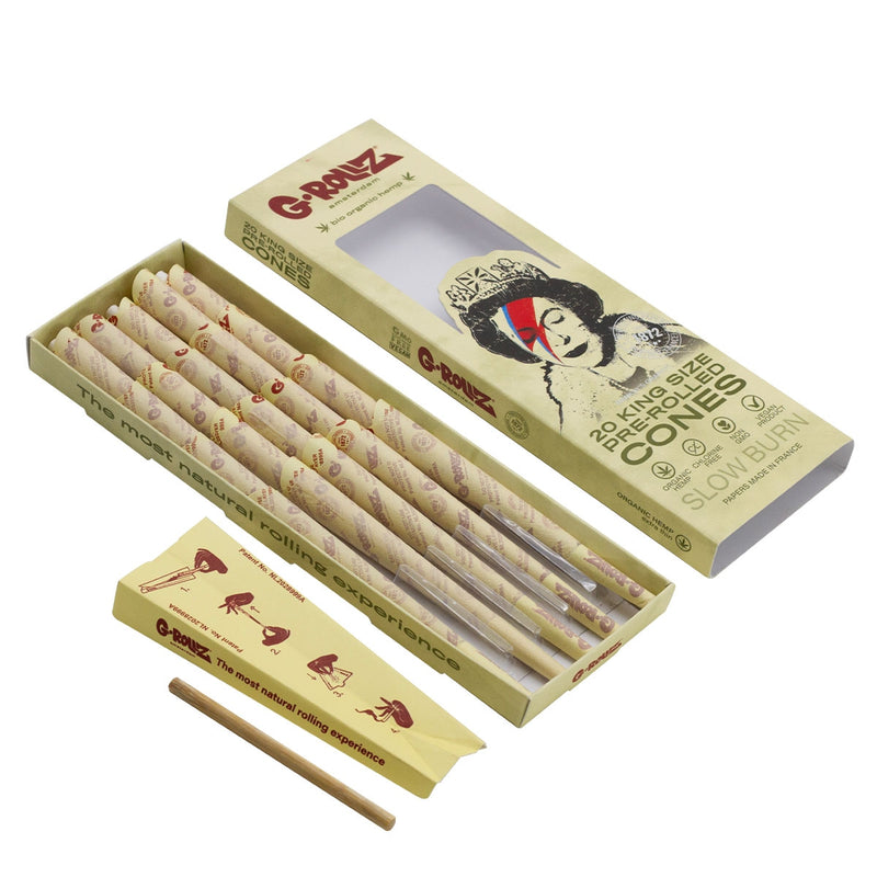 G-Rollz Banksy's Graffiti "Lizzie Stardust" Organic Hemp King Size Cones - 20ct