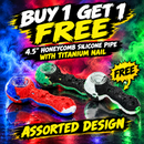 🔥Bundle Deal - Buy 1 get 1 FREE - 4.5" Honeycomb Silicone Pipe with Titanium Nail - Assorted Design