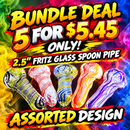 🔥Bundle Deal - BUY 5 FOR $5.45 ONLY - 2.5" Fritz Glass Spoon Pipe - Assorted Design
