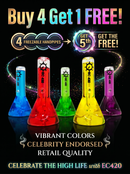 🔥Bundle Deal - Buy 4 get 1 FREE - EC420 5" Freezable Glycerin Beaker Base Glass Handpipe