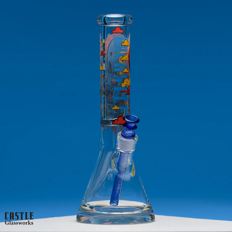 14” 9mm Castle Glassworks Robot Beaker