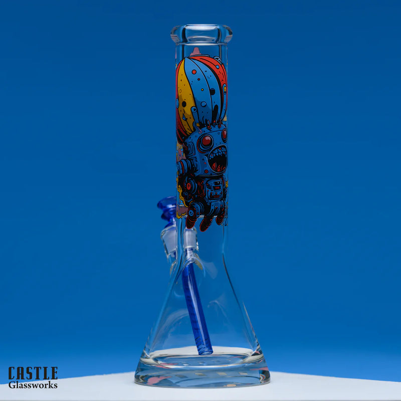 14” 9mm Castle Glassworks Robot Beaker