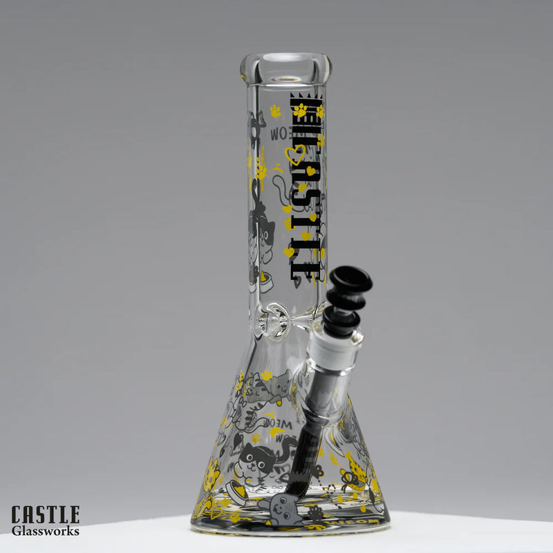 12” 9mm Castle Glassworks Kitty Beaker