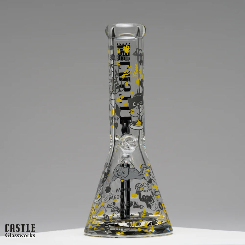 12” 9mm Castle Glassworks Kitty Beaker