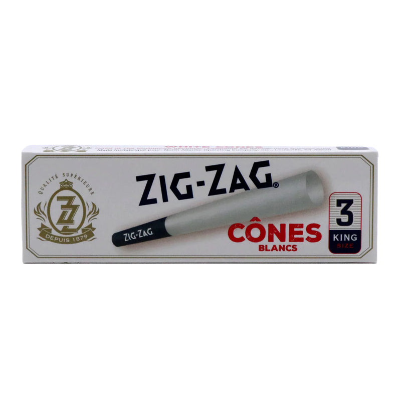 Zig Zag White King Size Pre-rolled Cones - 24 Packs/Box