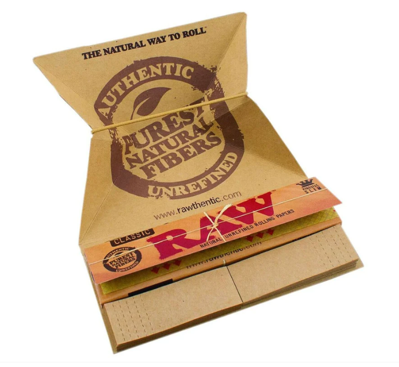 RAW Classic Artesano King Size Slim Rolling Papers w/ Tips & Tray - 15 Packs/Box