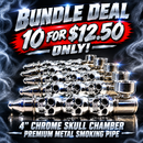 🔥Bundle Deal - BUY 10 FOR $12.50 ONLY - 4" Chrome Skull Chamber Metal Smoking Pipe