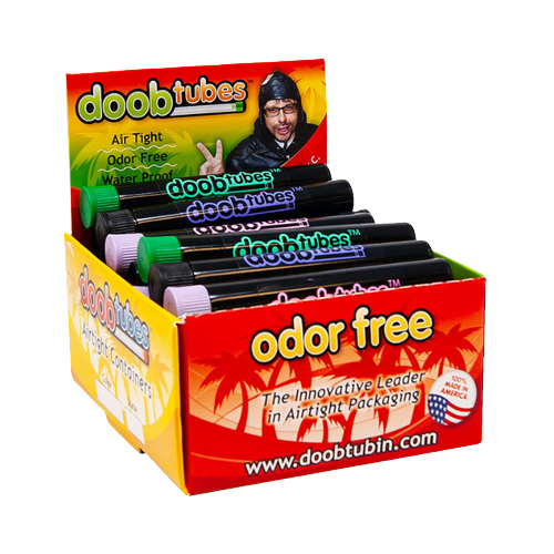 5" Doob Tubes Black with Multi Color Logo  - 25Pcs/Display