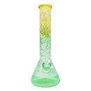 14" Water Pipe with Peacock and Leaf Print 7mm