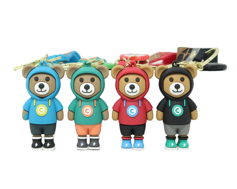 Hoddie Bear Keychain - 12pcs Assorted