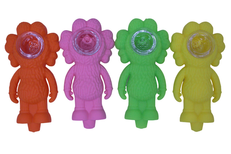 4.5" Kaws Elmo Silicone Hand Pipe - Assorted Colour