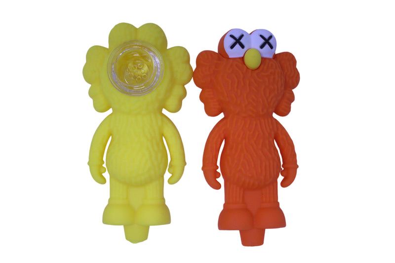 4.5" Kaws Elmo Silicone Hand Pipe - Assorted Colour