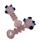 4.5" Triple Rimmed Frit Head Heavy Glass Hand Pipe