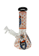 9" Hipster Monkey Print Glow in the Dark Water Pipe