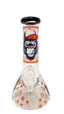 9" Hipster Monkey Print Glow in the Dark Water Pipe
