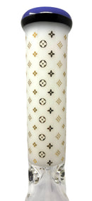 14" Glass Beaker LV Pattern Bong - Assorted Colors