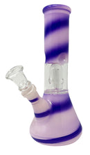 8" Colour Stripe Water Pipe with Ice Catcher and Splashguard - Assorted color