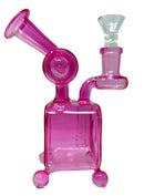 6" Pink Cube Recycler Bong